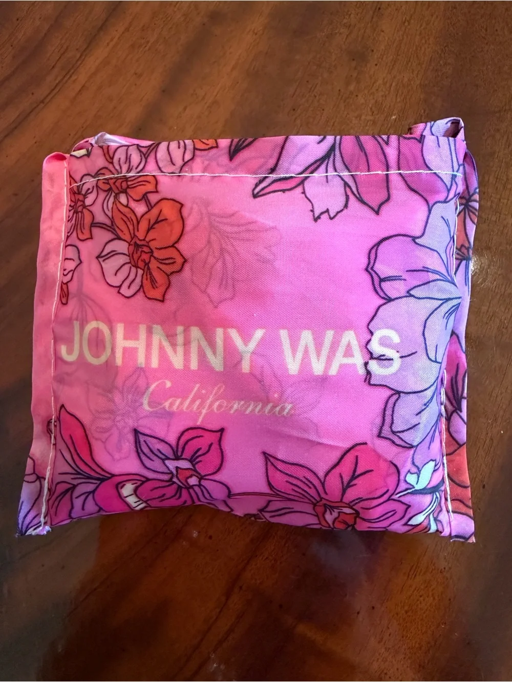 NEW Johnny Was Pink Floral Packable Reusable Tote Bag
